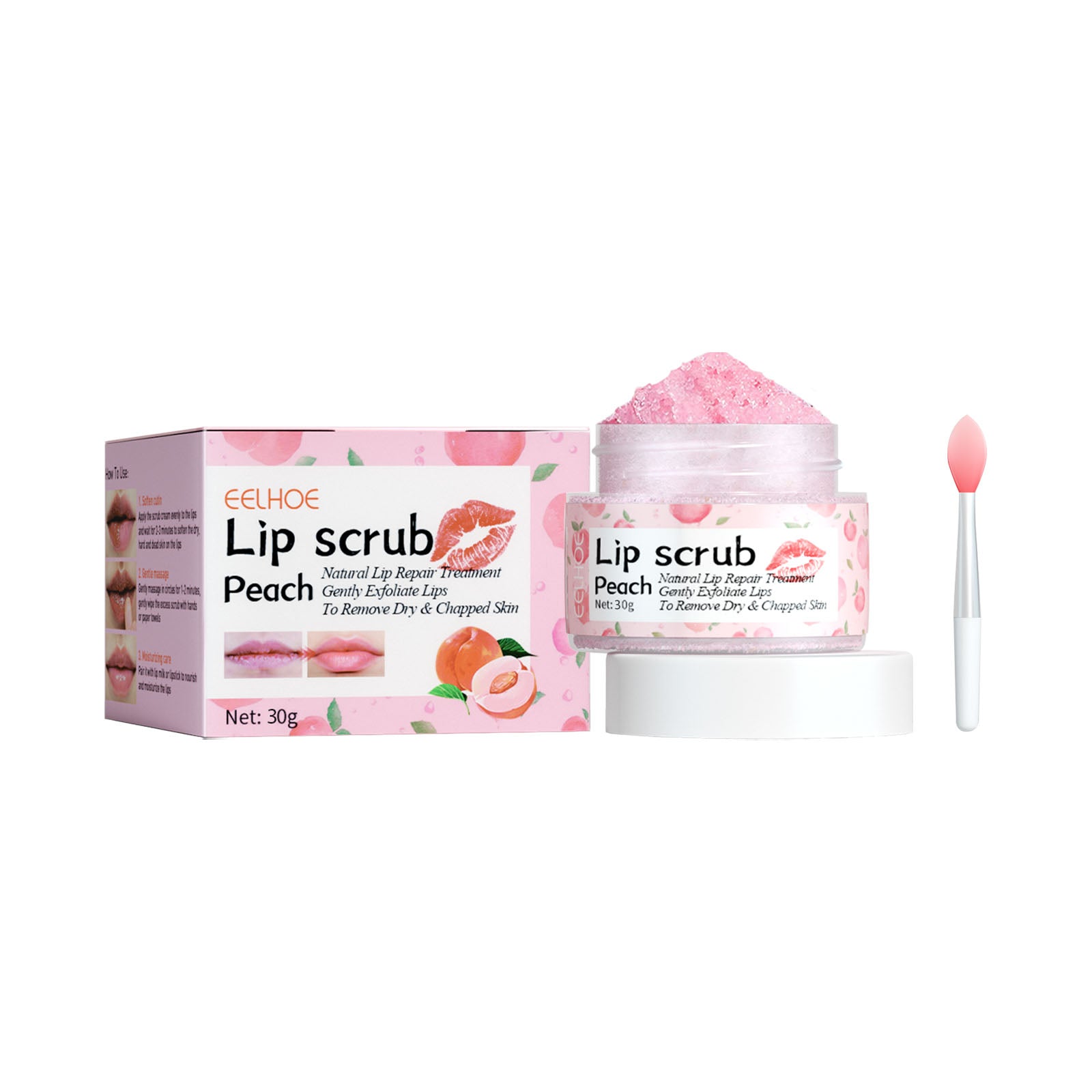 Peach Lip Scrub & Overnight Exfoliating Treatment | Hydrating Lip Smoother
