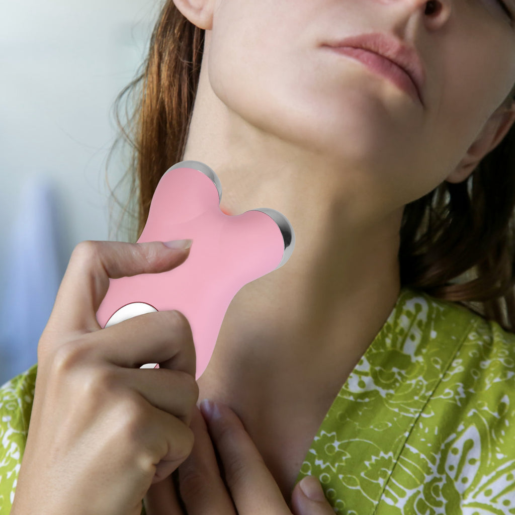 Micro-Current Facial Massager with Red Light | Rechargeable 5-Level Face & Neck Roller