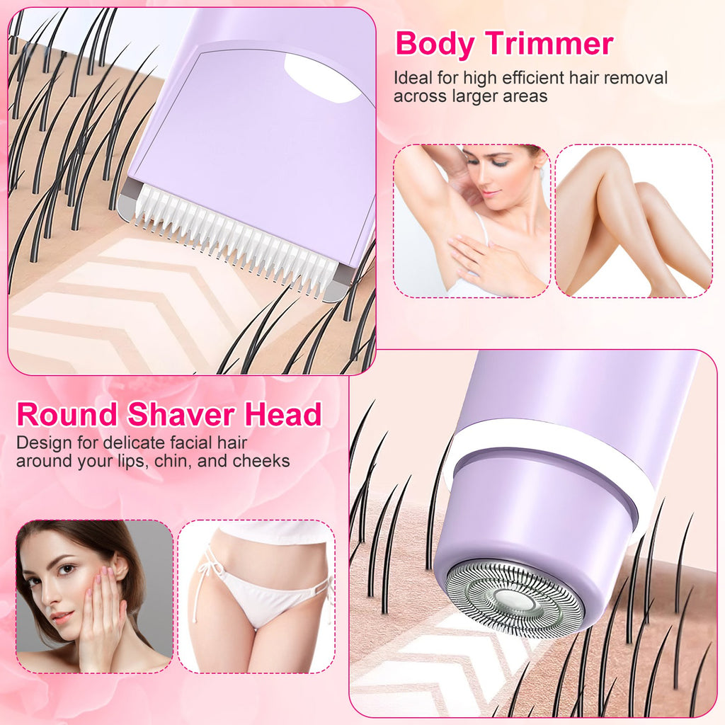 2-in-1 Dual-Head Bikini & Body Trimmer for Women | Gentle, Waterproof & Rechargeable