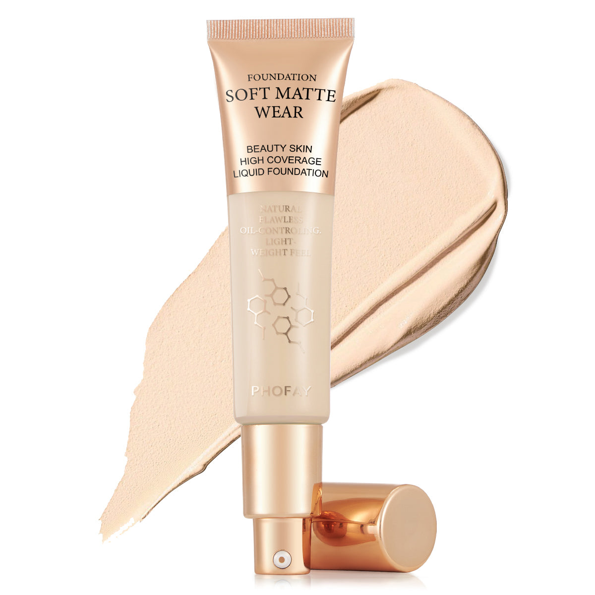 Flawless Full-Coverage Foundation | Lightweight Oil-Control Liquid Base (30ml)