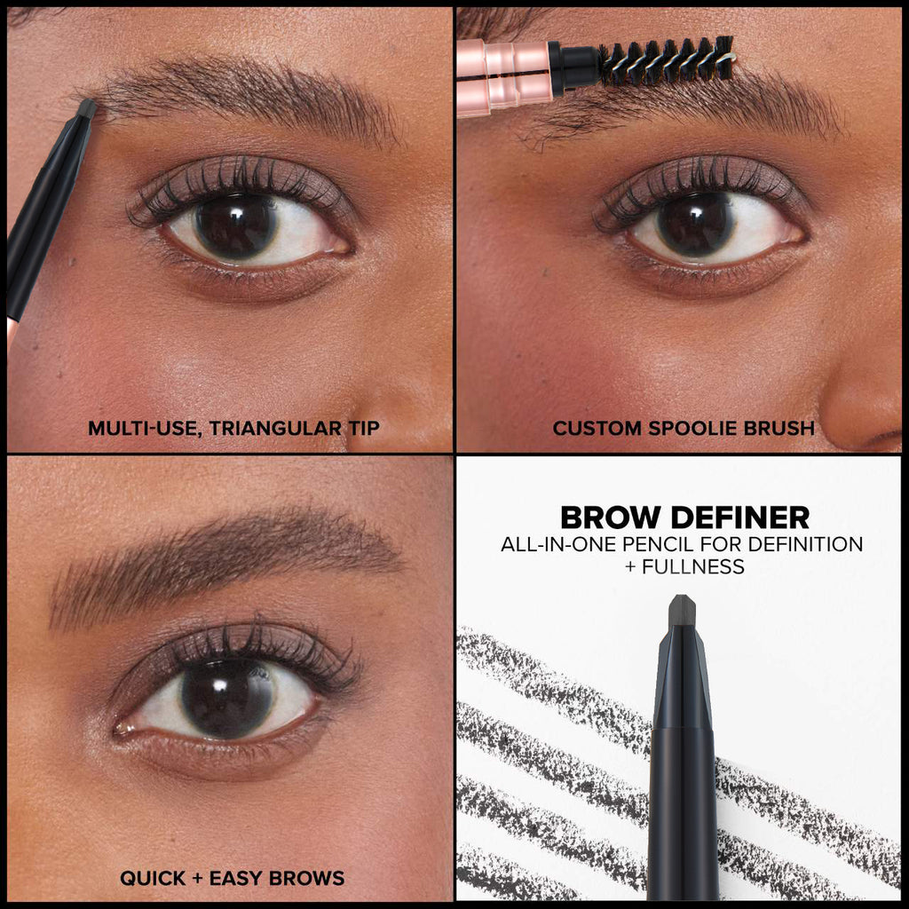 Triangular Eyebrow Pencil with Spoolie | Easy-Apply Waterproof Brow Definer (0.25g)