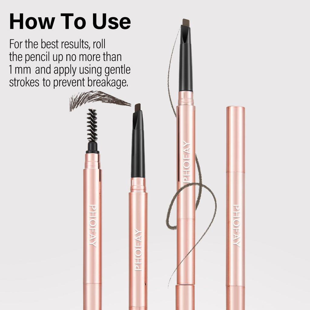 Triangular Eyebrow Pencil with Spoolie | Easy-Apply Waterproof Brow Definer (0.25g)