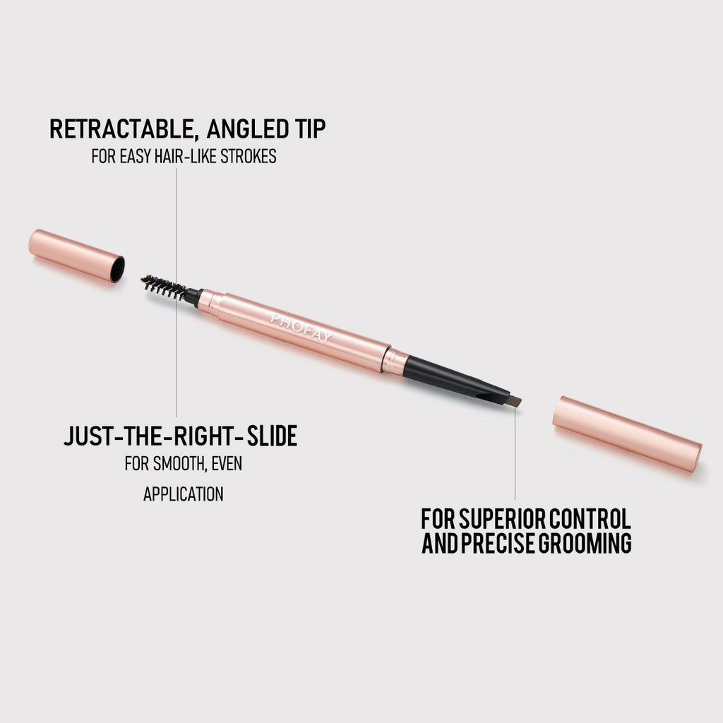 Triangular Eyebrow Pencil with Spoolie | Easy-Apply Waterproof Brow Definer (0.25g)