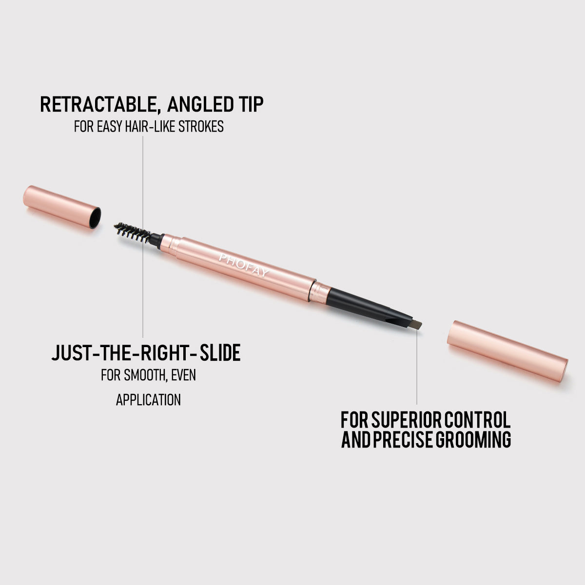 Triangular Eyebrow Pencil with Spoolie | Easy-Apply Waterproof Brow Definer (0.25g)