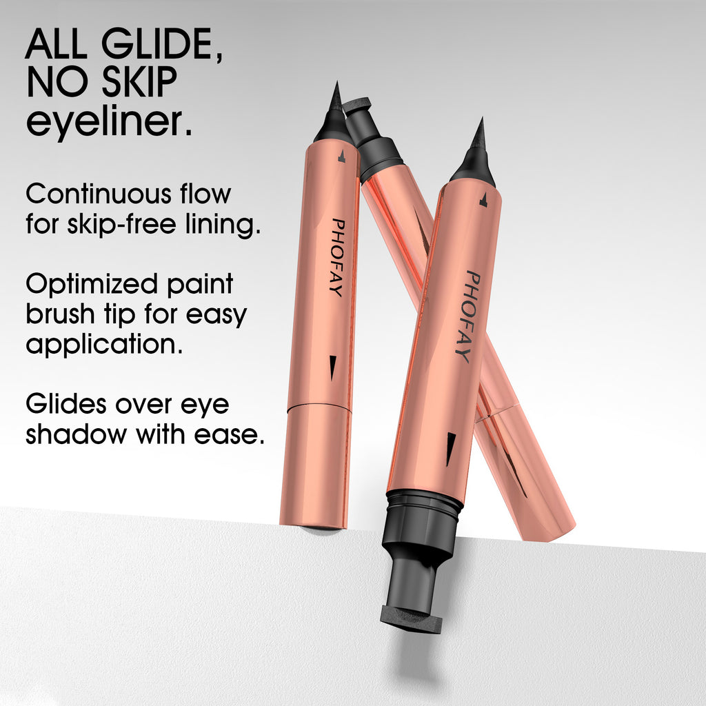 Double-Ended Liquid Eyeliner with Wing Stamp | Long-Lasting Waterproof & Smudge-Proof (3ml)