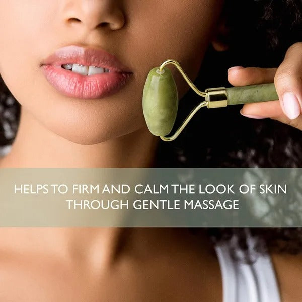 100% Natural Jade Facial Roller & Mask Set | Real Gemstone Face Roller