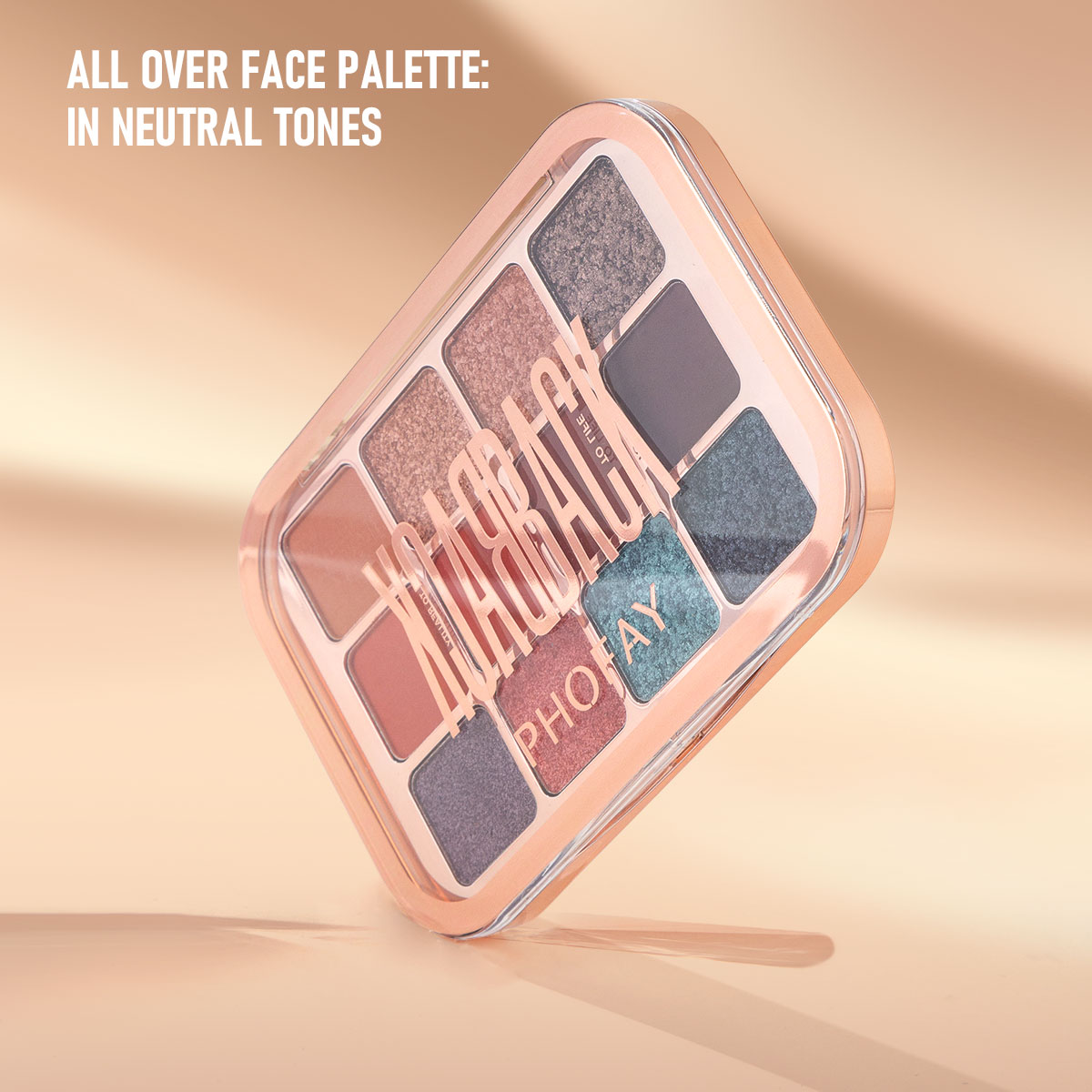 12-Shade Eyeshadow Palette | Matte & Metallic Brightening Colour (15g)