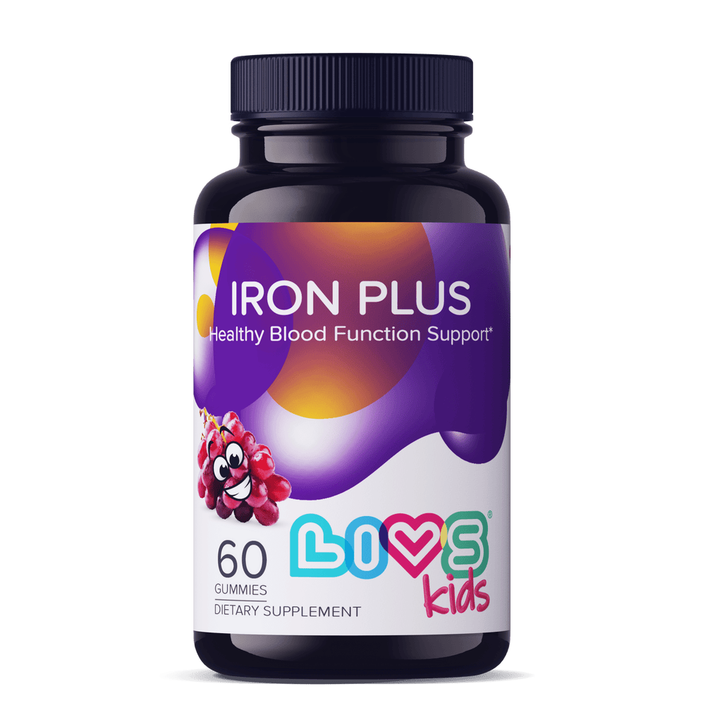 Iron Plus Multivitamin Gummies | 20mg Iron with B12, Vitamin C & Zinc | Vegan Grape Gummies (Halal • Kosher • Gluten-Free)