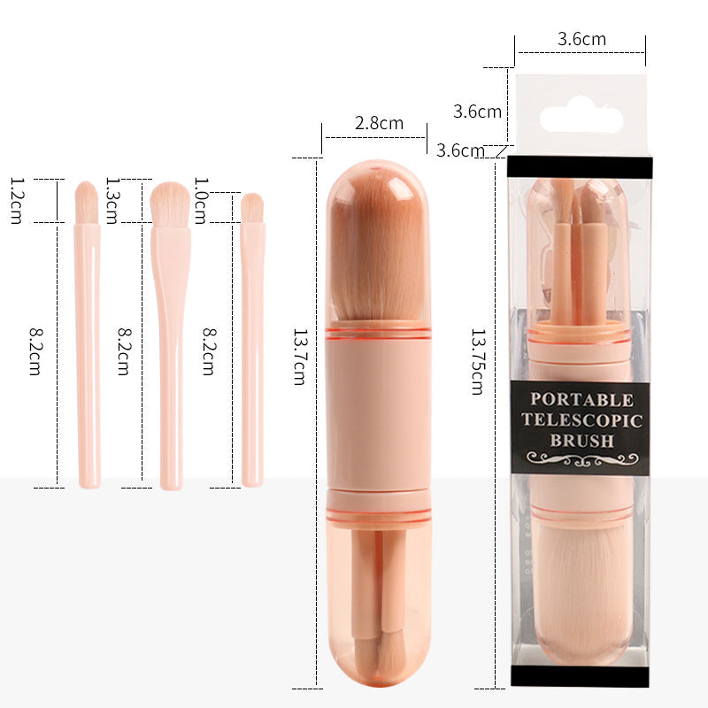 4-in-1 Portable Makeup Brush Set | Travel Makeup Brush Essentials