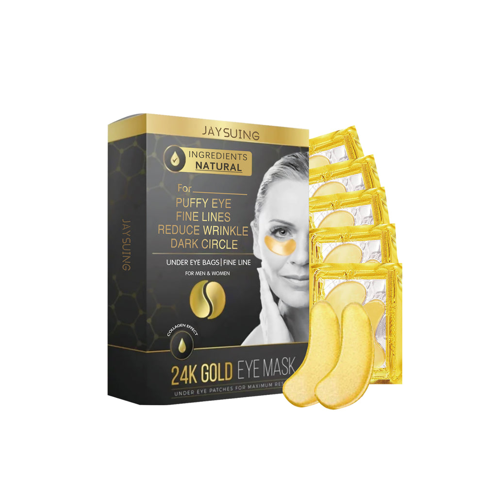24K Gold Firming Under-Eye Gel Patches | Collagen-Infused Hydrating Eye Masks for Dark Circles & Fine Lines