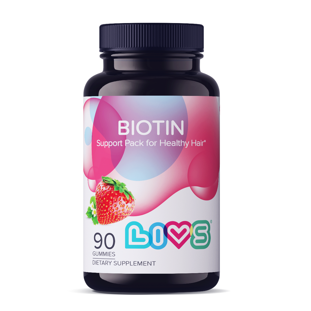 Biotin Gummies 10,000 mcg | Strawberry Hair, Skin & Nail Support (Plant-Based, Gluten-Free)
