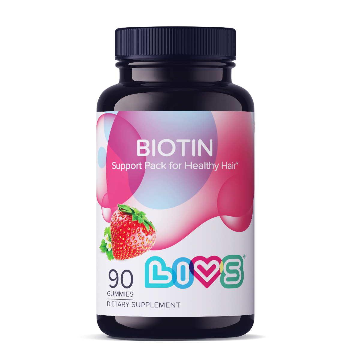Biotin Gummies 10,000 mcg | Strawberry Hair, Skin & Nail Support (Plant-Based, Gluten-Free)