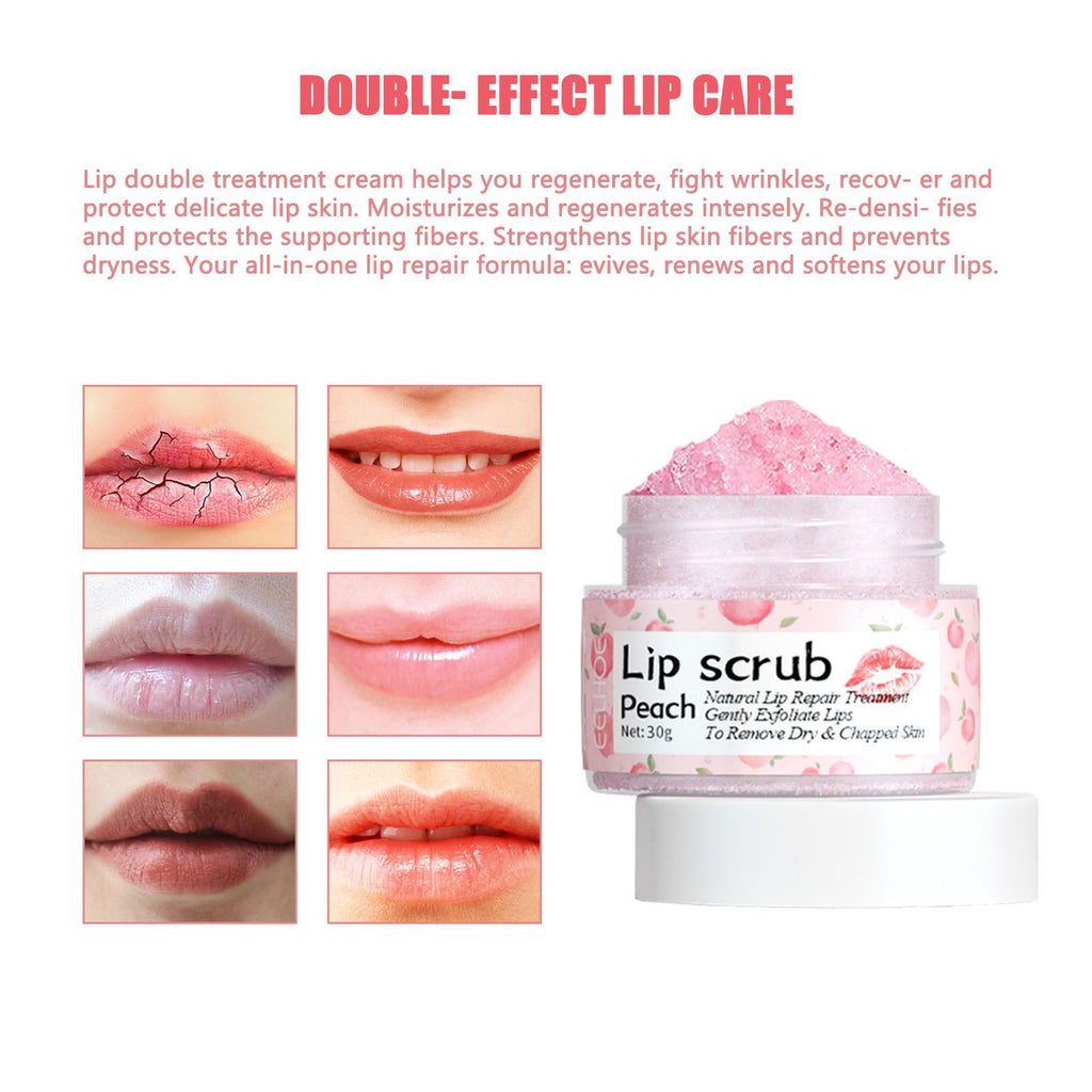 Peach Lip Scrub & Overnight Exfoliating Treatment | Hydrating Lip Smoother