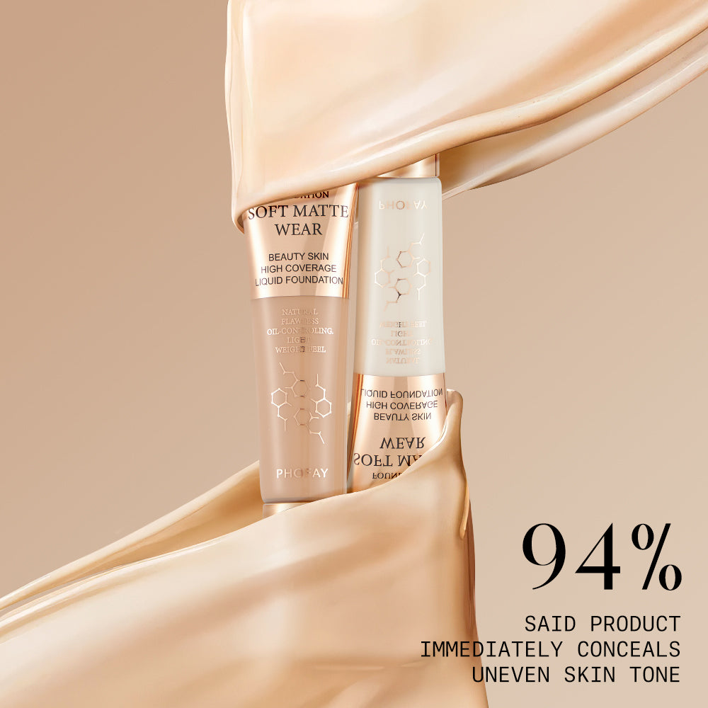 Flawless Full-Coverage Foundation | Lightweight Oil-Control Liquid Base (30ml)