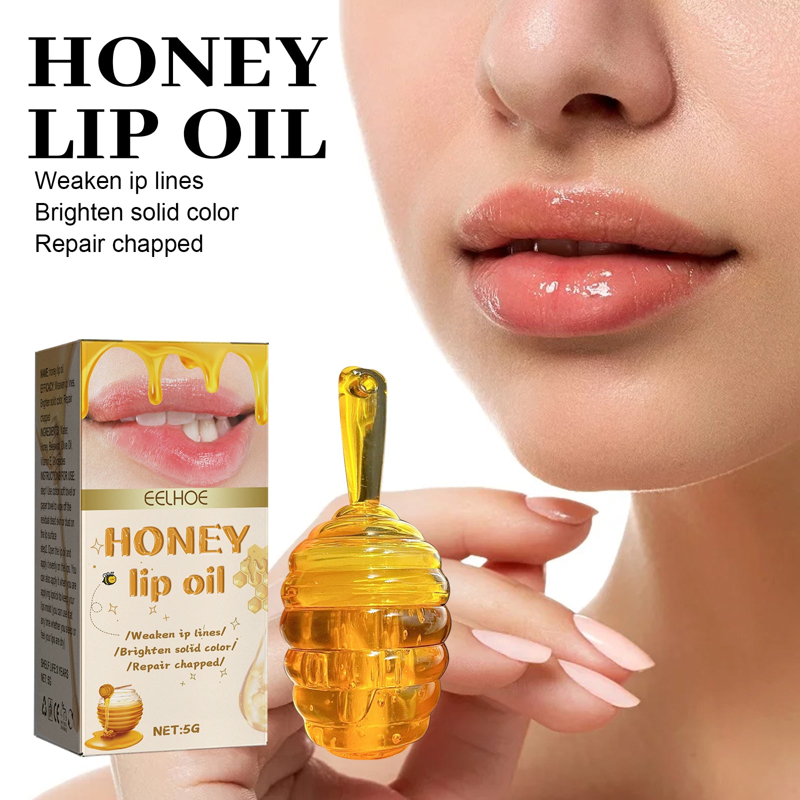 Nourishing Honey Lip Oil | Moisturising Lip Treatment for Soft, Smooth Lips