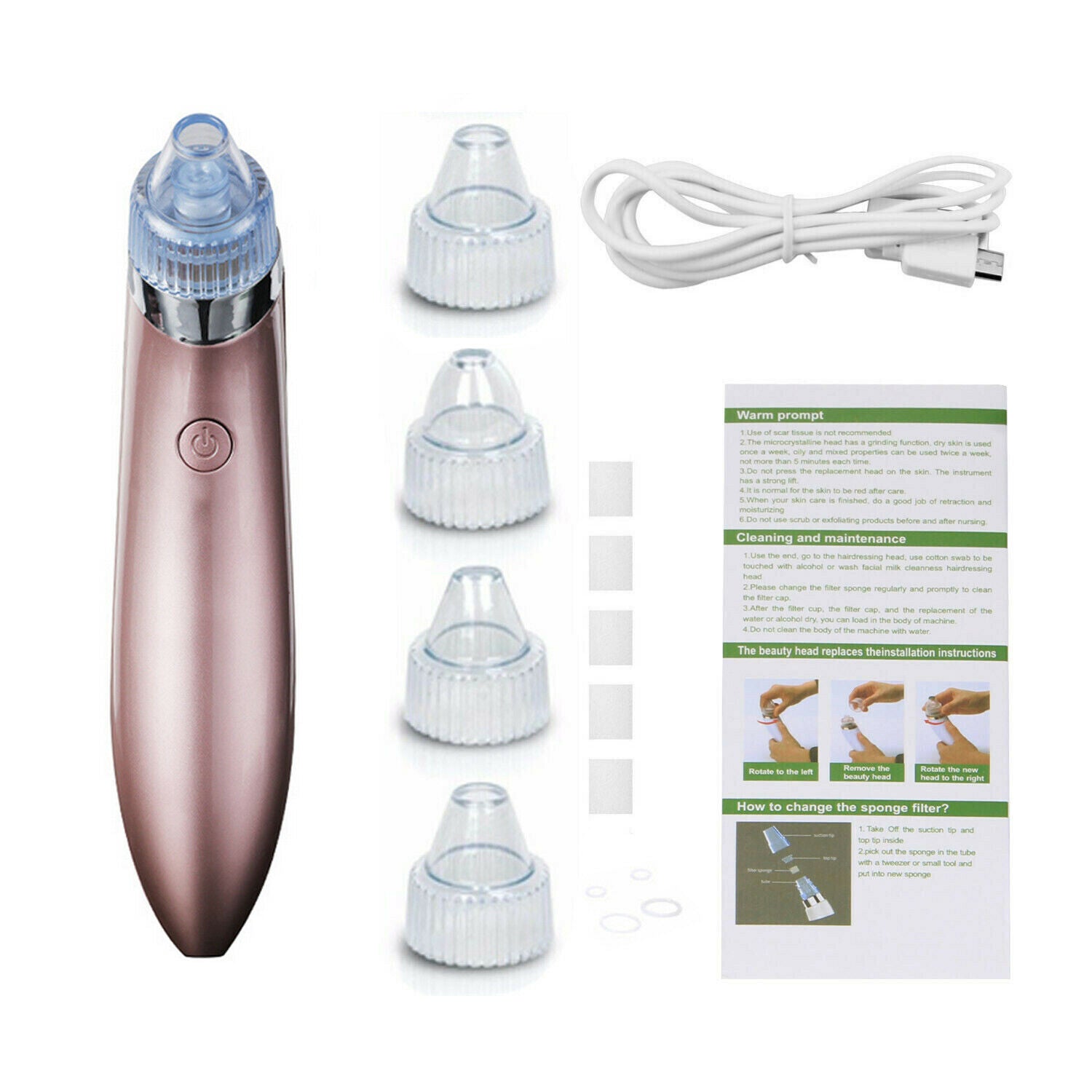 Electric Blackhead Vacuum Pore Cleaner | Rechargeable Pore Vacuum and Skin Exfoliation Tool