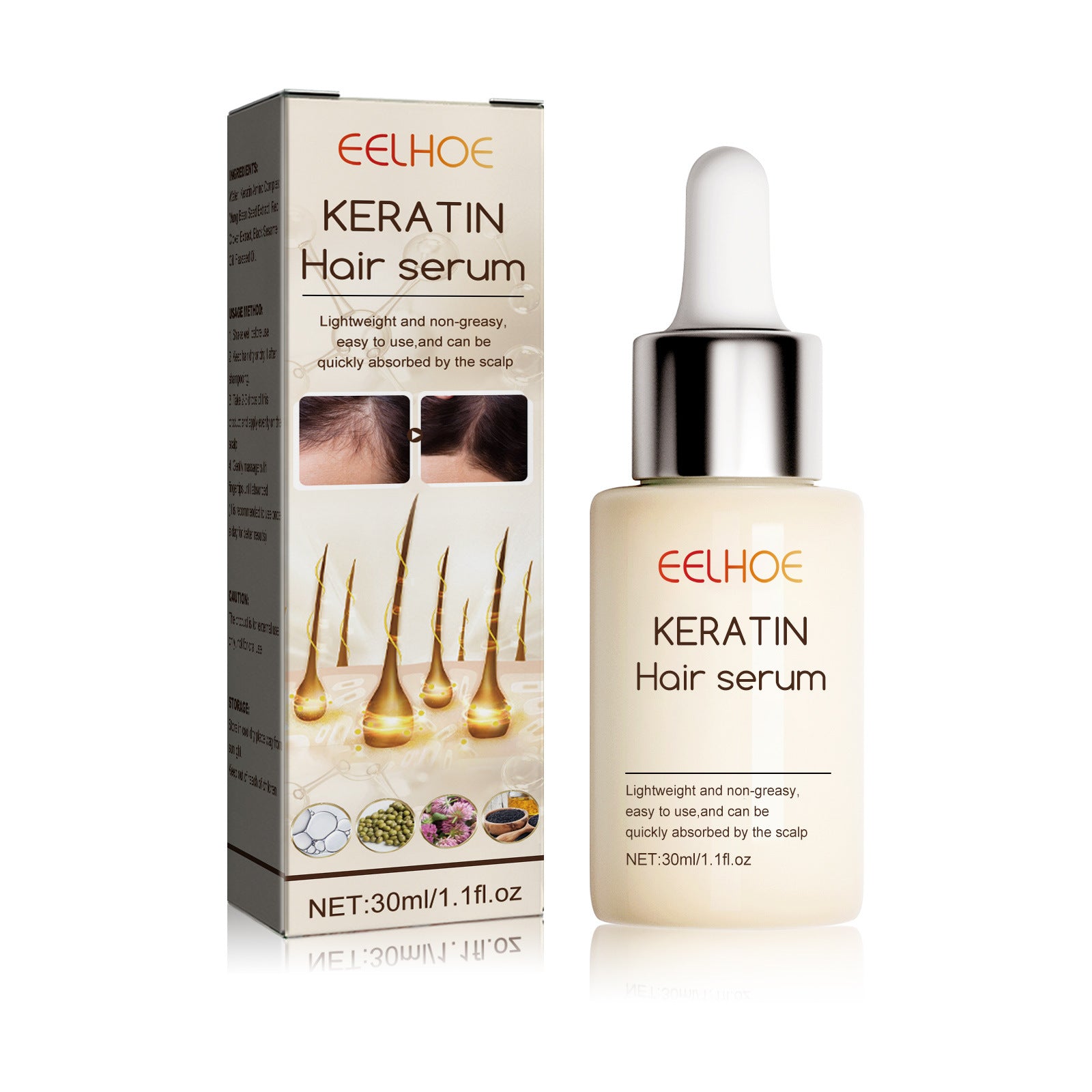 Intense Hair Repair & Root-Strengthening Serum | Moisturizing Scalp Treatment with Red Clover & Botanical Oils