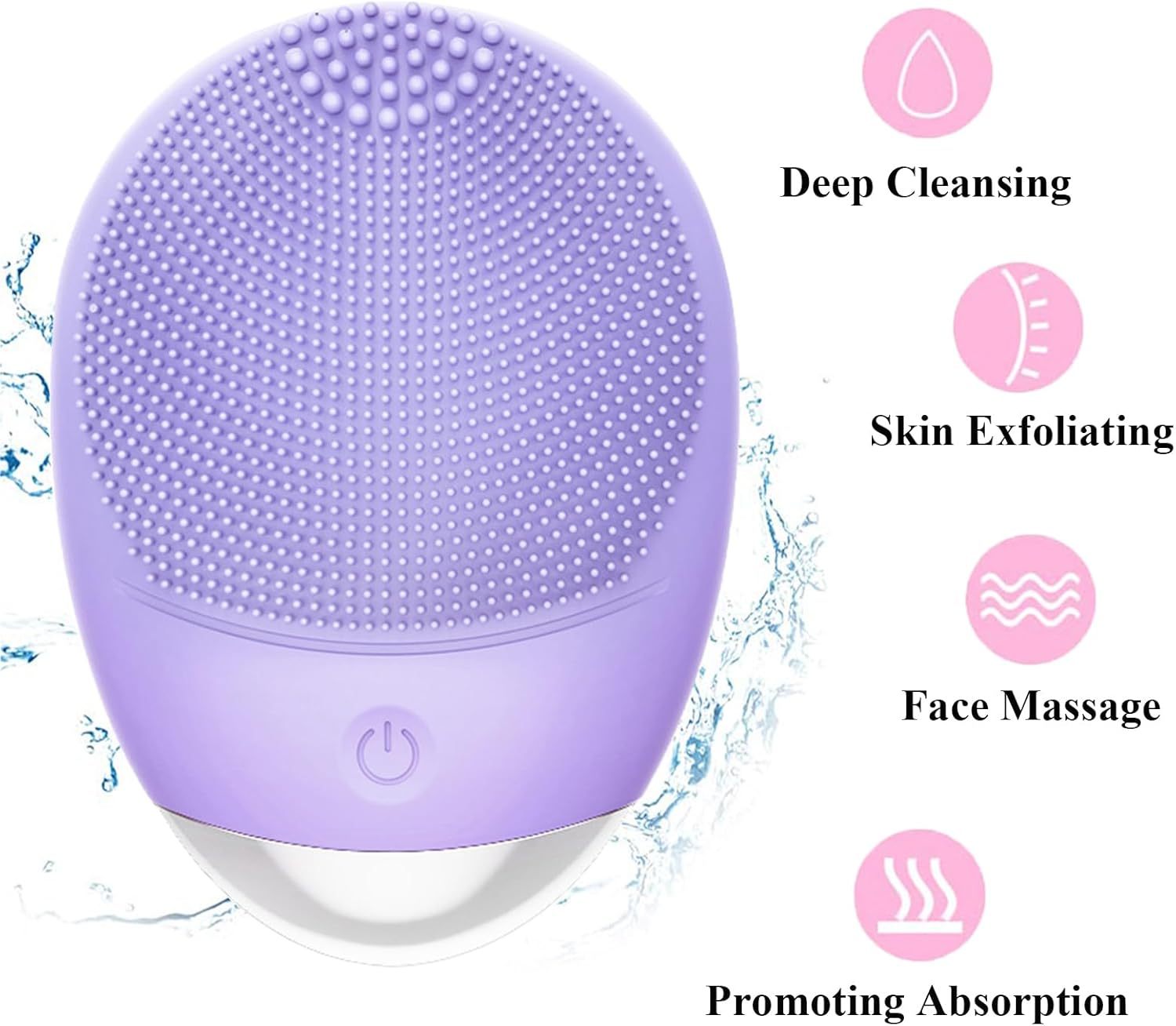 Premium Silicone Facial Cleansing Brush | 7,000 VPM High-Frequency Sonic Cleanser • Waterproof • USB-Rechargeable