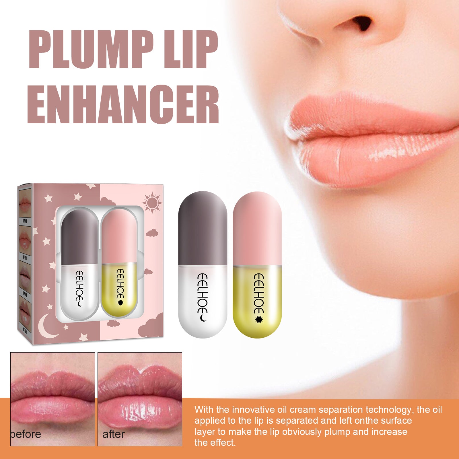 Day & Night Lip Moisturising Capsules | Hydrating Plumping Lip Care Treatment