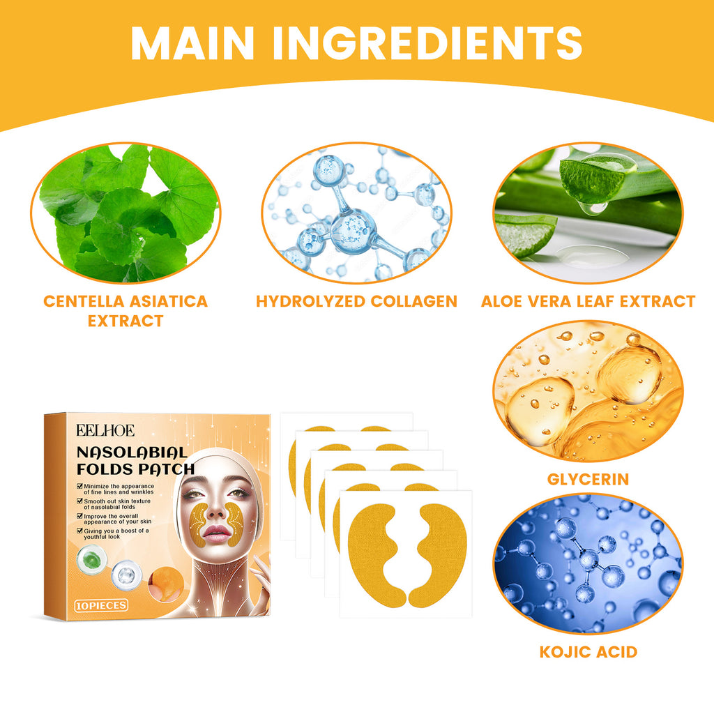 Nasolabial Folds Patch | Hydrating Line-Smoothing Gel Pads with Collagen and Centella Extract