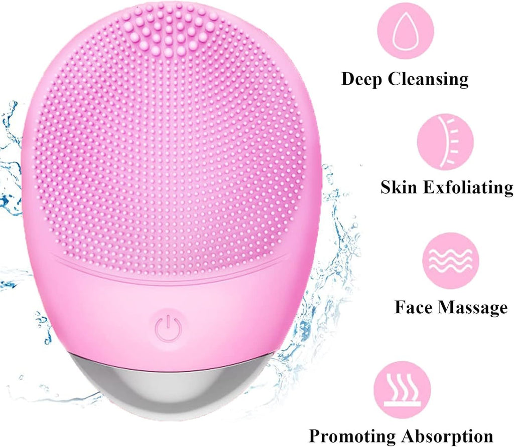 Premium Silicone Facial Cleansing Brush | 7,000 VPM High-Frequency Sonic Cleanser • Waterproof • USB-Rechargeable