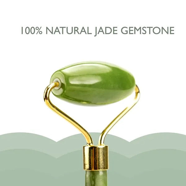 100% Natural Jade Facial Roller & Mask Set | Real Gemstone Face Roller