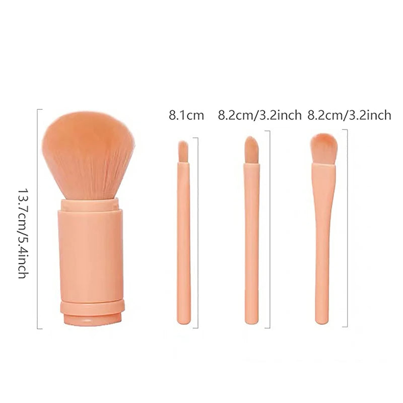 4-in-1 Portable Makeup Brush Set | Travel Makeup Brush Essentials