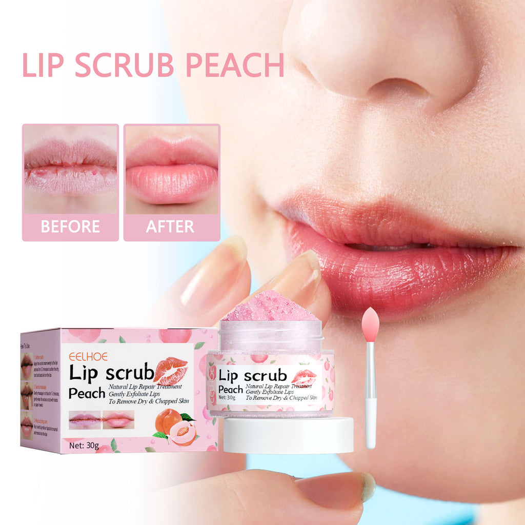 Peach Lip Scrub & Overnight Exfoliating Treatment | Hydrating Lip Smoother