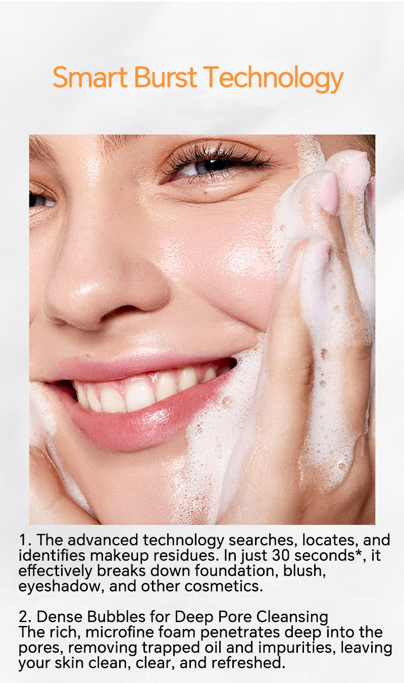 Cleansing Mousse Facial Cleanser | Deep Pore Foam Wash with Smart Burst Technology