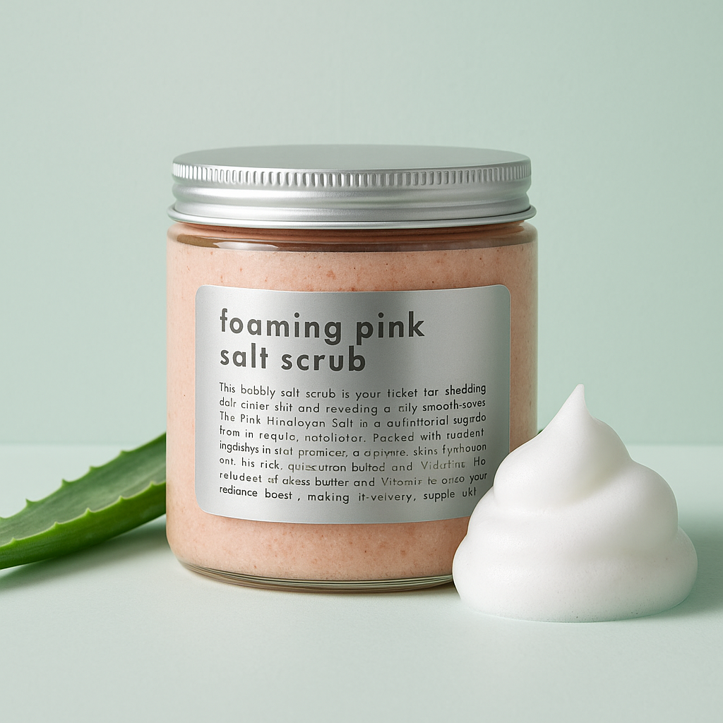 Foaming Pink Himalayan Salt Scrub | Gentle Exfoliating Shea & Vitamin E Body Polish